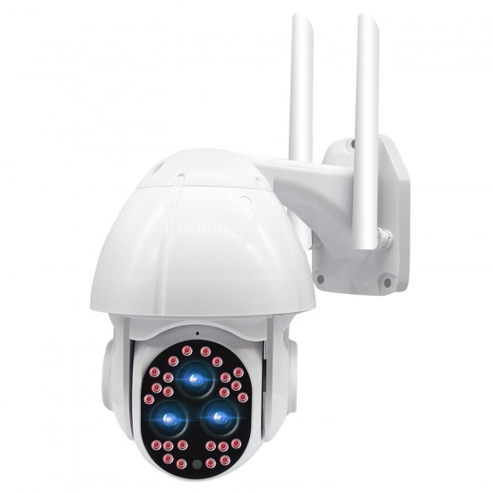 24 LED +3HD Lenses Full color 1080P Camera Night Vight 355° PTZ 4X Zoom Rotation Outdoor Camera IP66 Waterproof Movement Detection Two Way Audio Monitor 24 LED +3HD Lenses Full color 1080P Camera Night Vight 355° PTZ 4X Zoom Rotation Outdoor Camera IP66 Waterproof Movement Detection Two Way Audio Monitor