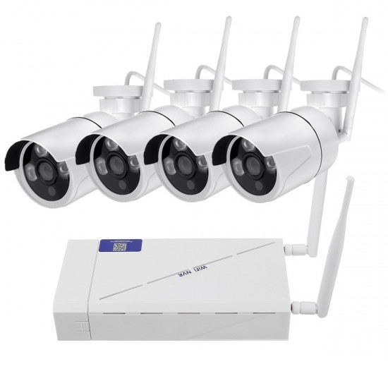 4CH Wireless Wi-Fi 1080P IP Camera HDMI NVR Outdoor Night Vision Home Camera Security IR CCTV Camera System with NVR