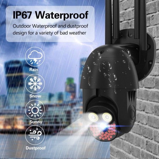 36LED 2MP PTZ Wireless IP Camera Waterproof Night Vision Two-way Audio Alarm 1080P WiFi Security CCTV Camera