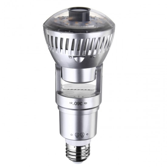 HD WIFI E27 3.6mm LED Light Bulb Camera Motion Detection Night Vision