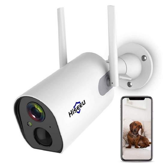 1080P HD Wireless Outdoor Security IP Camera Battery Powered Rechargeable IP65 Waterproof PIR Alarm