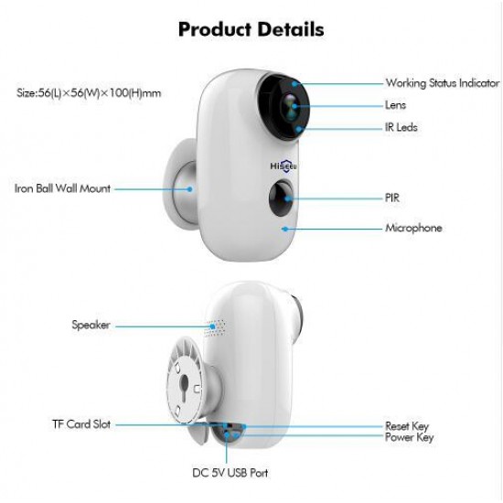 C10 1080P Wire-Free Rechargeable Battery CCTV WiFi IP Camera Outdoor IP65 Weatherproof Home Security Camera PIR Motion Alarm