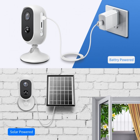 C30 1080P WIFI Battery Camera IP Outdoor Rechargeable Solar Panel Wireless IP Camera PIR Waterproof Motion Detect App View Home Security Camera