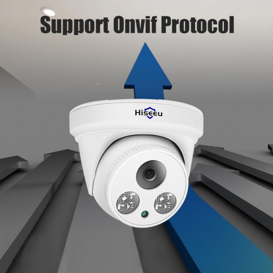 HC615-P-3.6 5MP 1920P POE IP Camera H.265 Audio Dome Camera ONVIF M otion Detection For PoE NVR App View