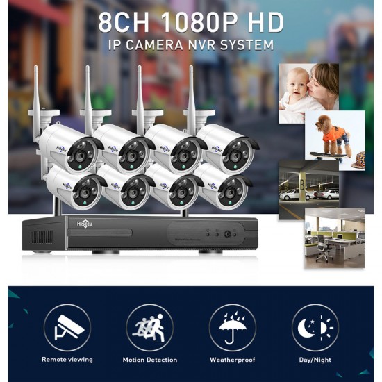 8HB612 1080P Wireless CCTV System 2M 8CH Wifi NVR Outdoor IR Night Vision IP Camera Security System Surveillance 8HB612 1080P Wireless CCTV System 2M 8CH Wifi NVR Outdoor IR Night Vision IP Camera Security System Surveillance