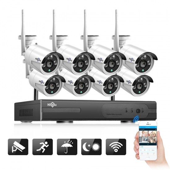 8HB612 1080P Wireless CCTV System 2M 8CH Wifi NVR Outdoor IR Night Vision IP Camera Security System Surveillance