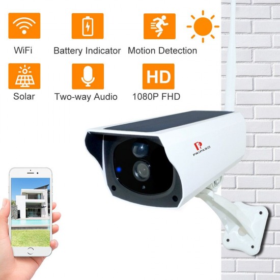 1080P WI FI Solar Camera HD Wireless IP67 Waterproof WiFi Exterior Security Surveillance CCTV IP Camera Two Way Audio Cam