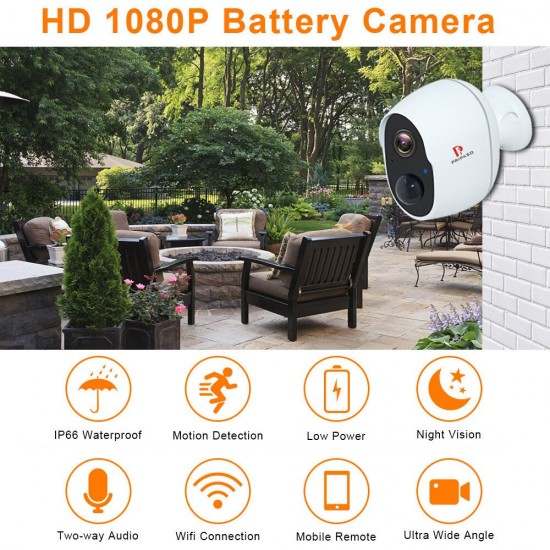 1080P Wireless Battery Powered IP CCTV Camera OutdoorIndoor Home Waterproof Security Rechargeable Wifi Battery Camera 1080P Wireless Battery Powered IP CCTV Camera OutdoorIndoor Home Waterproof Security Rechargeable Wifi Battery Camera