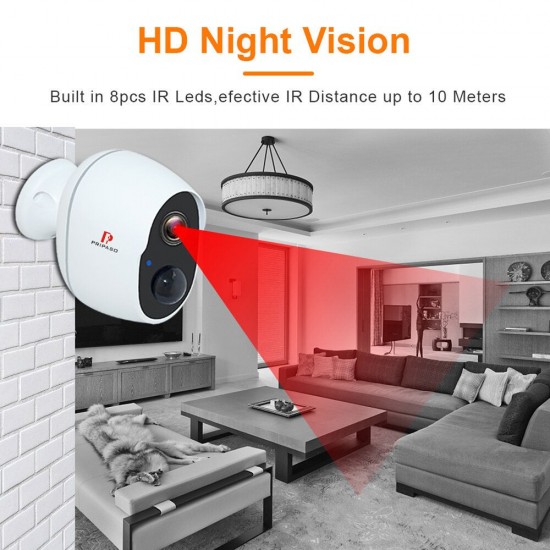 1080P Wireless Battery Powered IP CCTV Camera OutdoorIndoor Home Waterproof Security Rechargeable Wifi Battery Camera