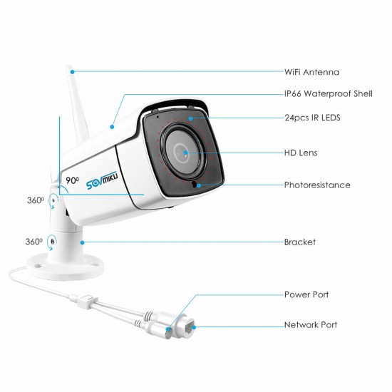 SWK-4HT822 8CH 1080P Wireless CCTV System 4pcs 2MP Outdoor Wifi IP Camera 8CH NVR Recorder Video Security Camera System Surveillance Kit