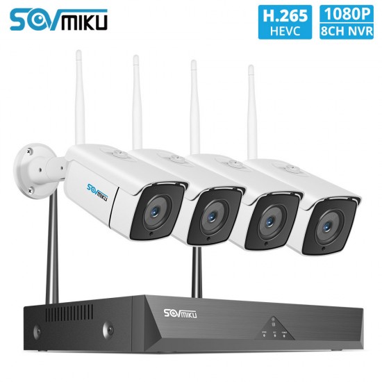 SWK-4HT822 8CH 1080P Wireless CCTV System 4pcs 2MP Outdoor Wifi IP Camera 8CH NVR Recorder Video Security Camera System Surveillance Kit