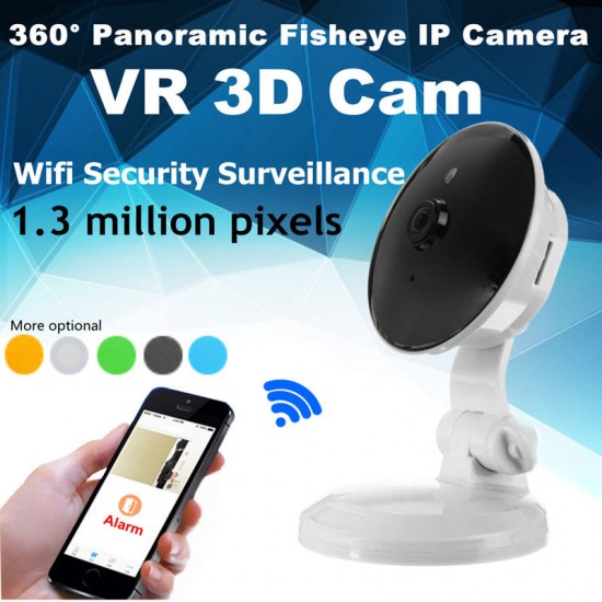VR 360° 3D Panoramic 960P Fisheye IP Camera Wifi 1.3MP Home Security Surveillance Two Way Talk Audio