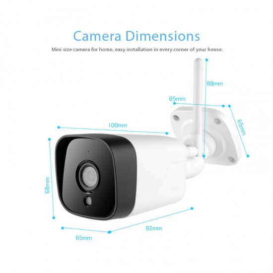 K23A 3MP Wifi Security IP Camera Waterproof 18M Night Vision IR-cuts High Definition Surveillance Camera Two-way Audio