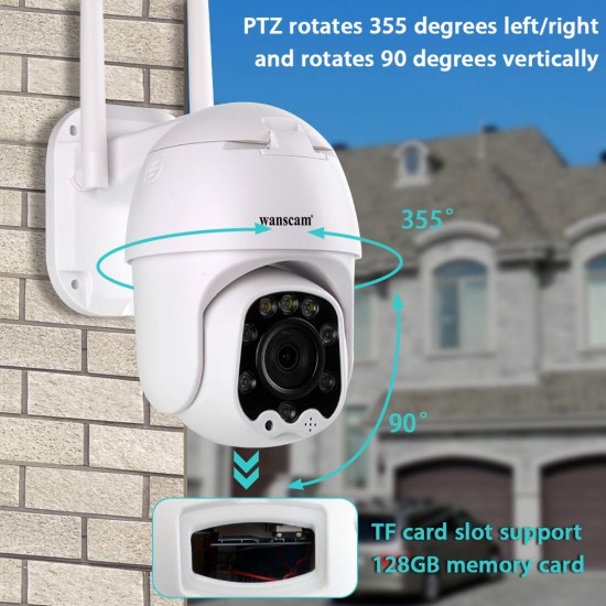 K48C 1080P PTZ 4X Zoom WiFi IP Camera Motion Detect Auto Tracking 2 Way Audio P2P CCTV Security Outdoor Cam