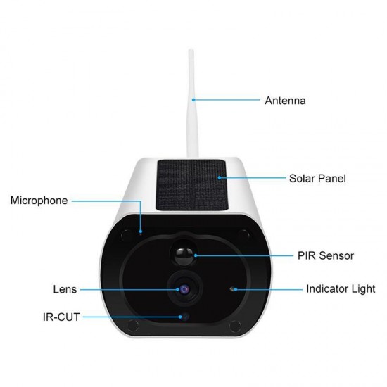 K55 Solar Power 1080P WiFi IP Camera 4X Zoom 2-way Audio Wireless Security Surveillance Outdoor Battery Powered