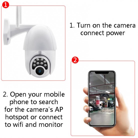 Wifi HD 1080P IP Camera 8 LEDS Infrared 6x Zoom Outdoor Camera Full-Color Night Vision Surveillance Camera Waterproof PTZ Rotation Wifi HD 1080P IP Camera 8 LEDS Infrared 6x Zoom Outdoor Camera Full-Color Night Vision Surveillance Camera Waterproof PTZ Rotation