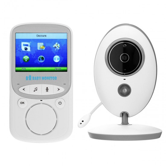 Wireless Baby Monitors 2.4GHz Color LCD Audio Talk Night Vision Video Temperature Music Player