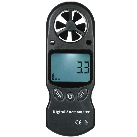 3 in 1 Handheld Digital Anemometer Wind Speed Meter Thermometer Hygrometer Temperature & Humidity Tester with LCD Backlight