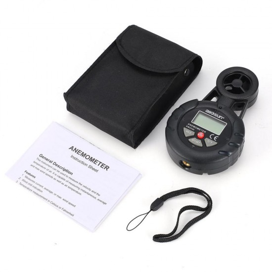 EM2240 Digital Anemometer Thermometer Wind Air Speed Gauge Meter Windmeter Temperature Tester Poratable Measuring