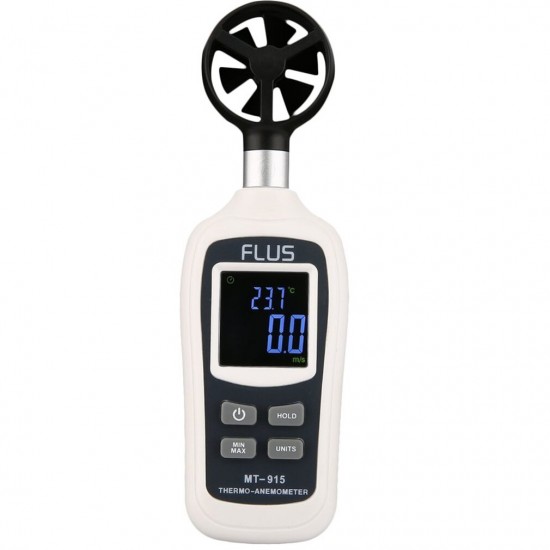 FLUS MT-915 Handheld Digital Anemometer LCD Backlight Air Wind Speed Meter Support Over Range Indication