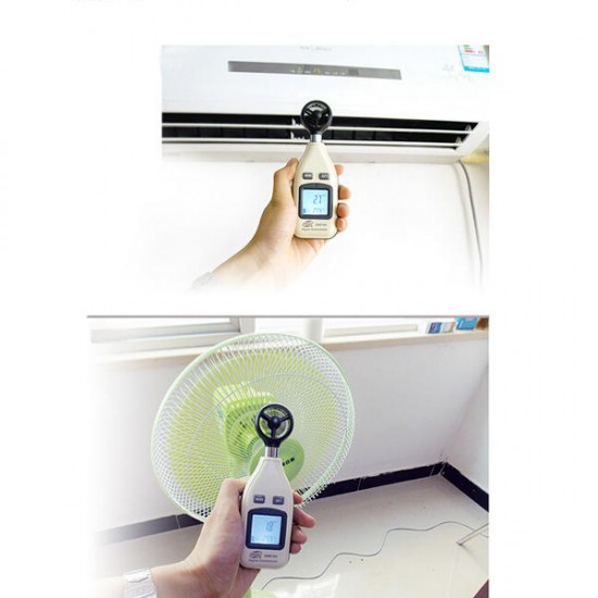 GM816A Digital LCD Handheld Air Wind Speed Meter Anemometer Thermometer Tester Measure Velocity