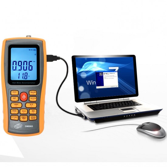 GM8903 Anemometer Wind Speed Meter Temperature Measure USB Interface GM8903 Anemometer Wind Speed Meter Temperature Measure USB Interface