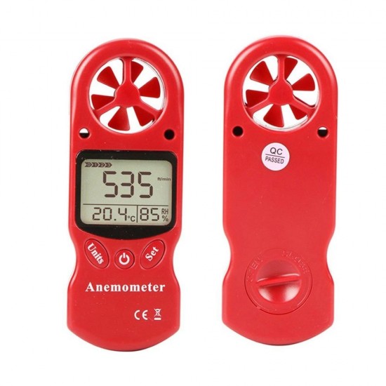 KT-300 Mini Multipurpose Anemometer Digital Anemometer LCD Wind Speed Temperature Humidity 3 in 1 Wind Speed Meter With Calibration Function