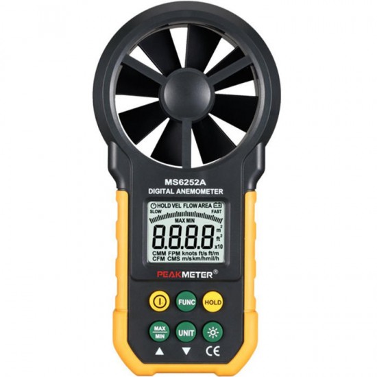 MS6252A Multifunctional Digital Anemometer Air Volume Tachometer Wind Air Speed Tester