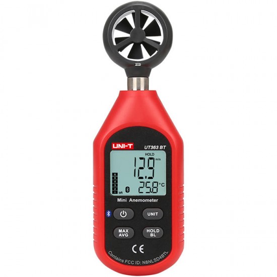 UT363BT bluetooth Mini Wind Speed Meter Digital Pocket Size Anemometer Measurement Thermometer Wind Meter