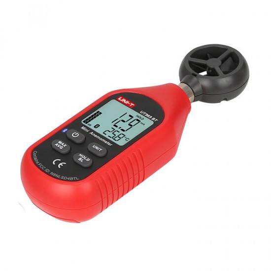 UT363BT bluetooth Mini Wind Speed Meter Digital Pocket Size Anemometer Measurement Thermometer Wind Meter