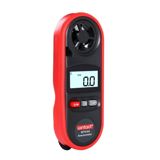 WT816A Wind Speed Meter IP67 Waterproof with Backlight Display Temperature Measurement Six Units of Air Velocity M/s Km/h ft/min Knots mph bft