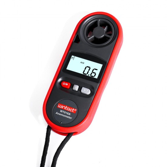 WT816A Wind Speed Meter IP67 Waterproof with Backlight Display Temperature Measurement Six Units of Air Velocity M/s Km/h ft/min Knots mph bft