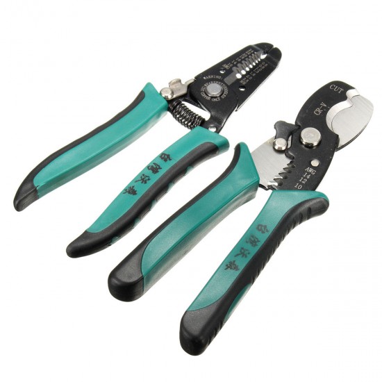 6/8 Inches Multifunctional Cable Wire Strippers Pliers Cutter Steel Spring Tool