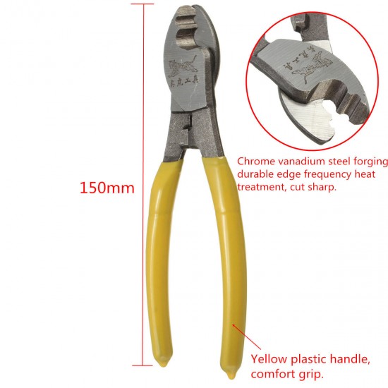 6Inch Cable Cutter Plastic Handle Electric Wire Stripper Cutting Plier Tool Kit