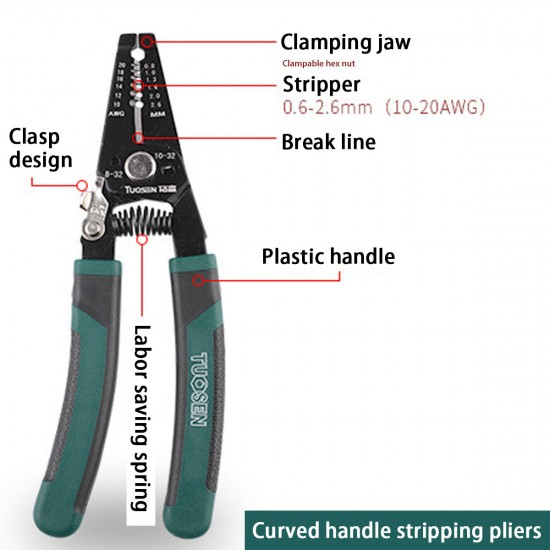 7 Inch Multifunctional Wire Stripper Plier Cable Crimper Cutter Decrustation Wire Pliers