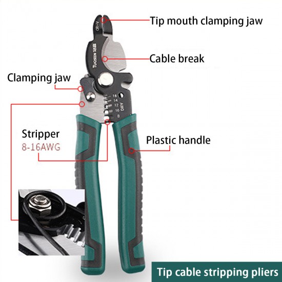 7 Inch Multifunctional Wire Stripper Plier Cable Crimper Cutter Decrustation Wire Pliers