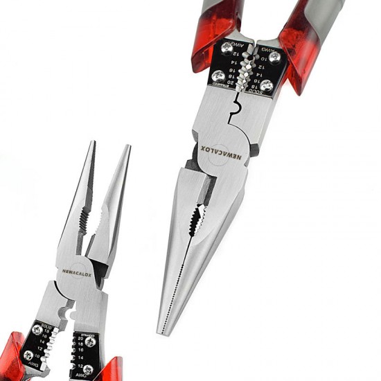 8inch Professional Tool Multifunction Wire Plier Stripper Crimper Cutter Needle Nose Nipper Jewelry Tool Diagonal