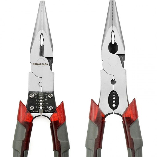 8inch Professional Tool Multifunction Wire Plier Stripper Crimper Cutter Needle Nose Nipper Jewelry Tool Diagonal