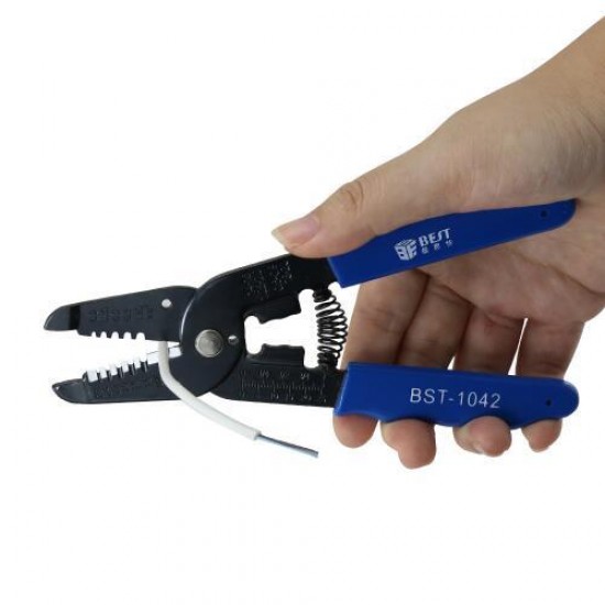 BST-1042 Portable Wire Stripper Pliers Crimper Cable Stripping Crimping Cutter Hand Tool With Manganese Steel For Electrical