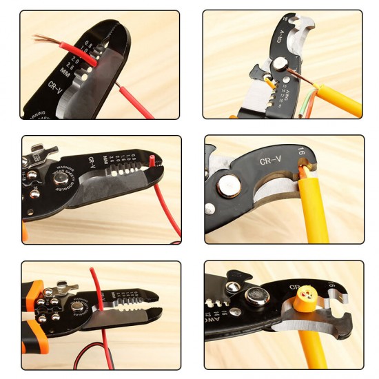 Multifunctional Cable Crimper Electric Wire Stripper Cutter Scissor Pliers