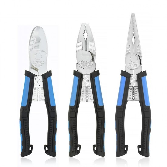 8inch Multitool Long Nose Pliers Wire Stripper Side Cutters Pliers Crimping Tool Wire Cutter End Cutting DIY Hand Tool