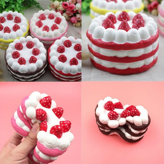 12CM Squishy Strawberry Vanilla Cake Slow Rising Scented Phone Charm Kid Toy HOT 12CM Squishy Strawberry Vanilla Cake Slow Rising Scented Phone Charm Kid Toy HOT