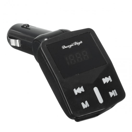 1.2inch LED Display Car Kit MP3 Player FM Transmitter Modulator MicroSD Car Charger For iphoneX Samsung