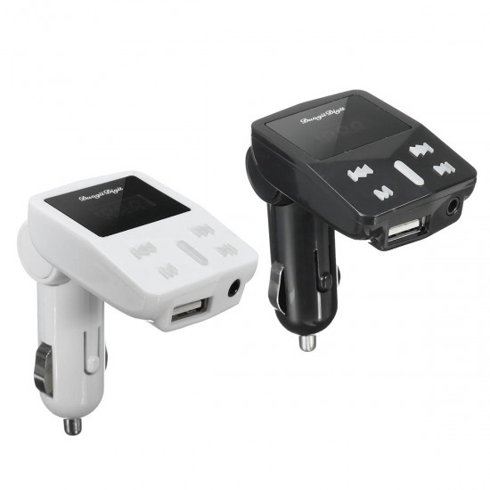 1.2inch LED Display Car Kit MP3 Player FM Transmitter Modulator MicroSD Car Charger For iphoneX Samsung