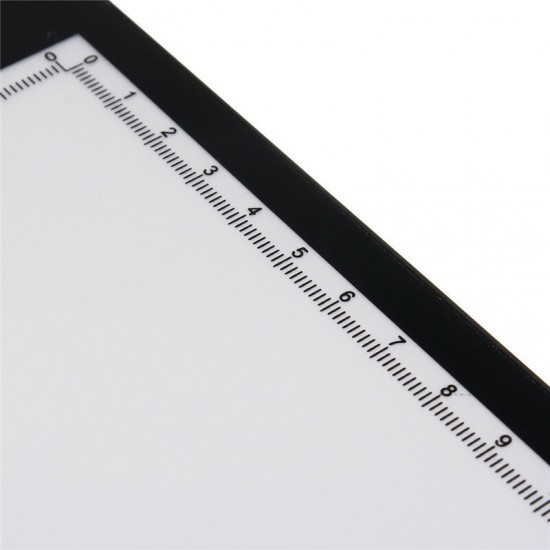2 in 1 A4 Size Stepless Dimming Lighting Adjusted USB LED Illuminated Tracing Light Box Drawing Board Pad Table + Board Cover with Scale