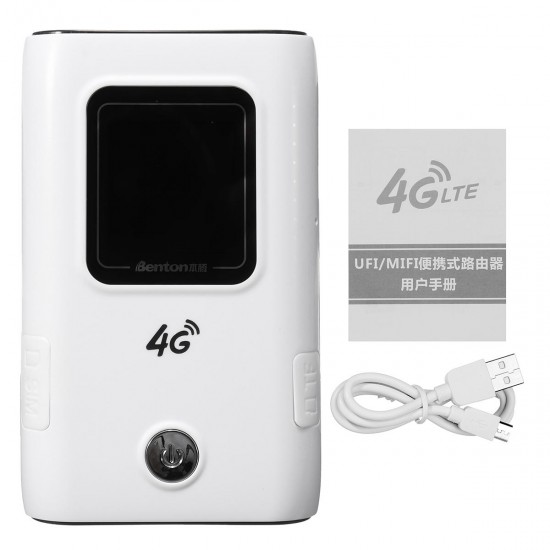 4G Wireless Mobile Router Portable Wifi Repeater Modem LCD Display 150Mbps SMS Notification 5200mAh Power Bank Charging Electronic Device Support 10 Devices 4G Wireless Mobile Router Portable Wifi Repeater Modem LCD Display 150Mbps SMS Notification 5200mAh Power Bank Charging Electronic Device Support 10 Devices