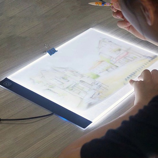 5mm Slim 3 Modes Lightning Adjusted A4 USB LED Adjustable Illuminated Tracing Light Box Drawing Board Pad Table with Scale