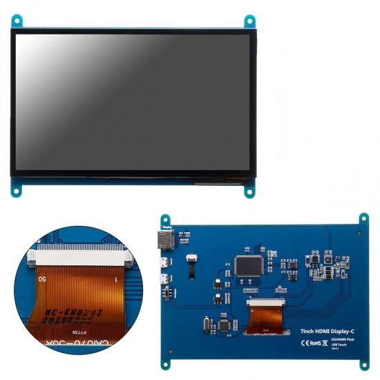 7 '' HD 1024X600 LCD display Capacitive touchscreen monitor for Pi 4B / 3B +