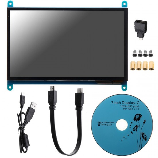 7 '' HD 1024X600 LCD display Capacitive touchscreen monitor for Pi 4B / 3B +