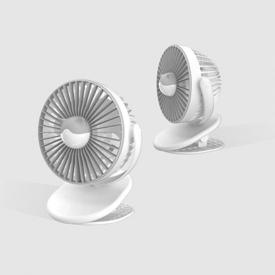 720° Portable Clip LED Light USB Mini Fan Rechargeable 2000mAh Cooler Desktop Home Super Mute Small Air Fans